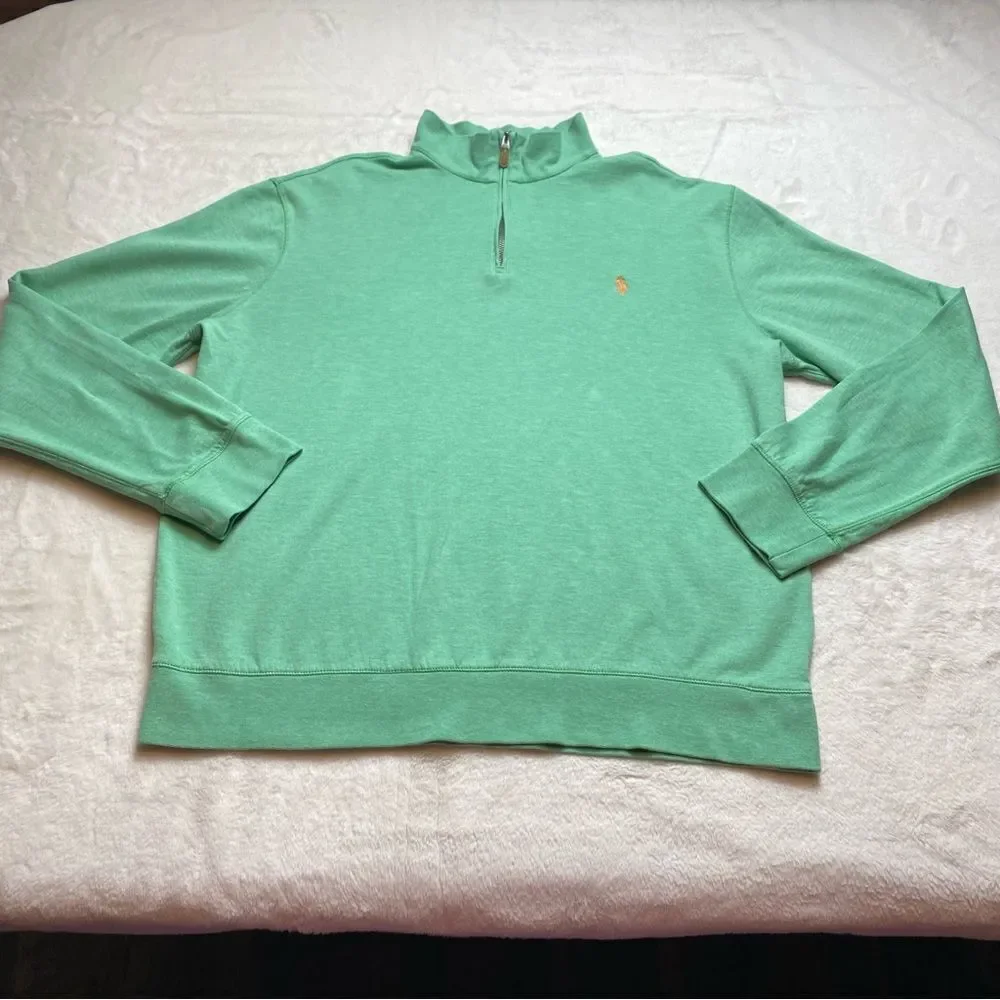 Polo Ralph Lauren Light Green 1/4 Zip Pullover Size Large